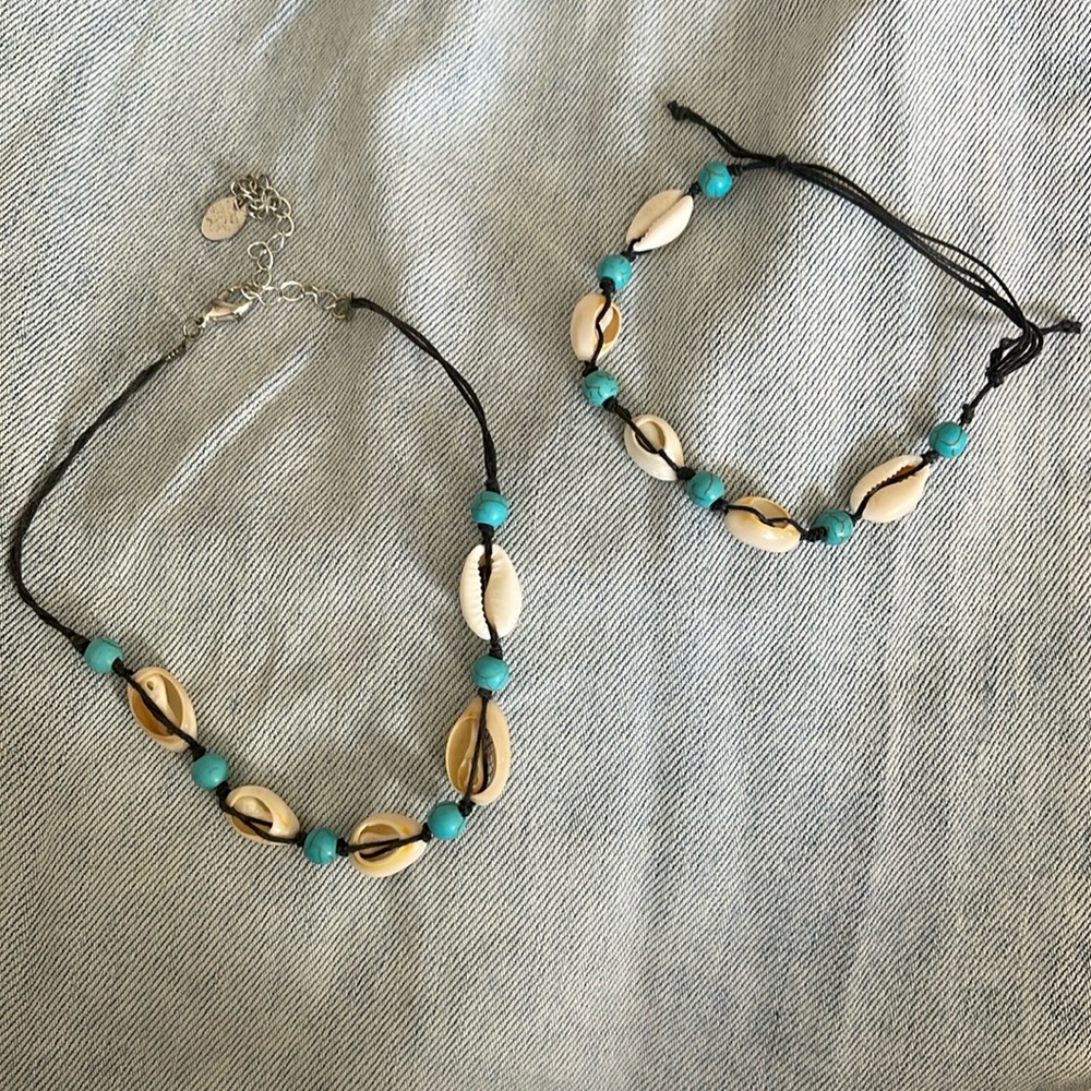 Puka shell Bracelet and Necklace